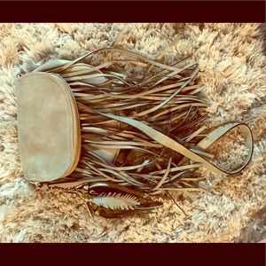 Tan Aldo Crossbody Bag with fringe